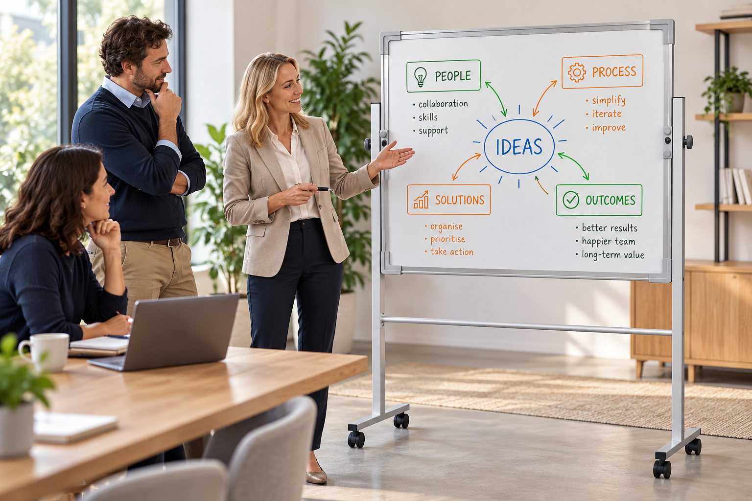 TRAINING & TEAMWORK: Map processes, gather ideas and share the next steps.